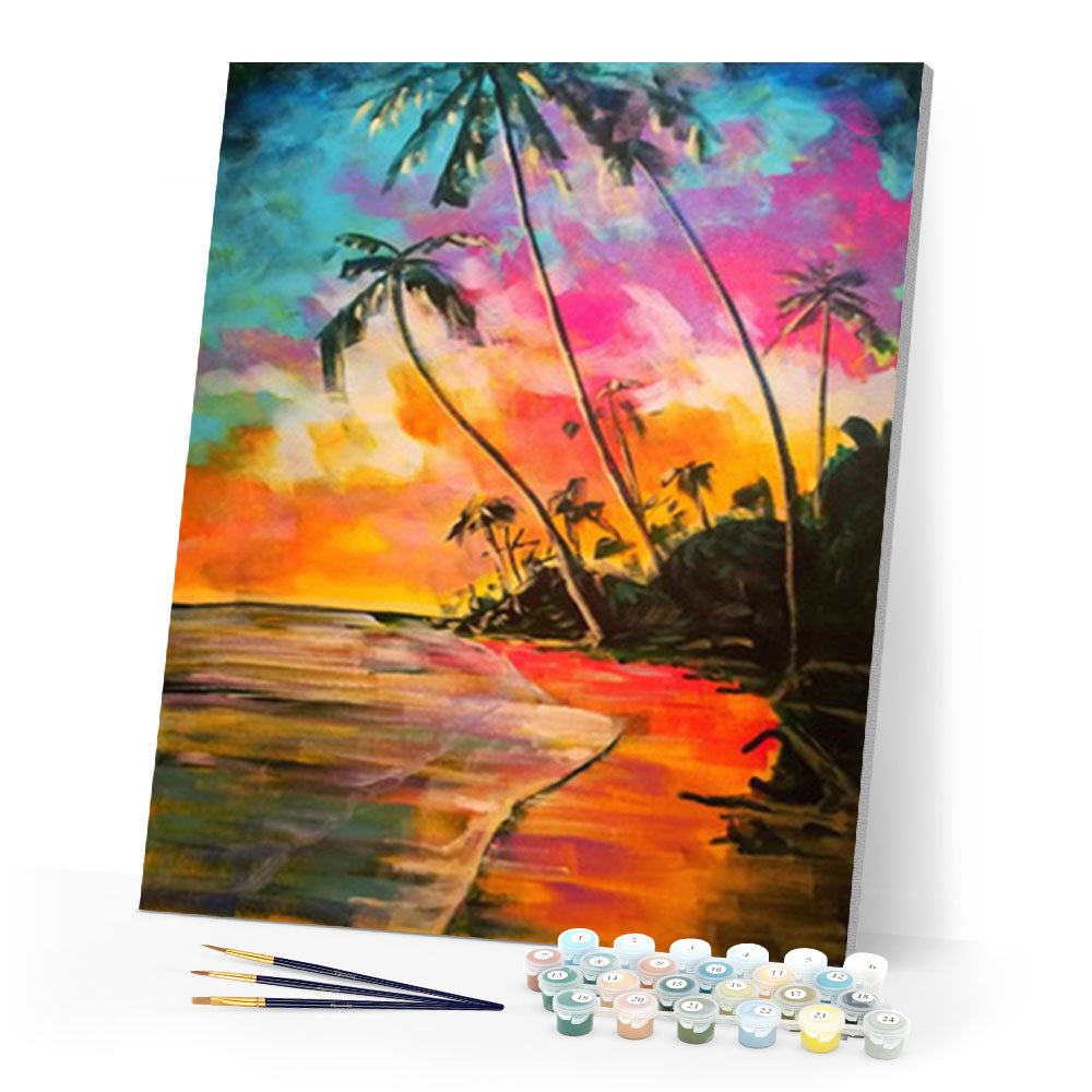 paint by numbers | On the Beach Beautiful Colors | easy landscapes new arrivals | FiguredArt
