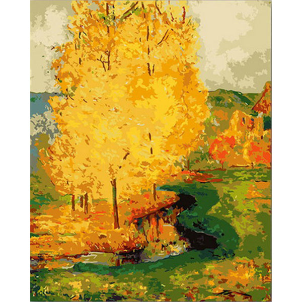 paint by numbers | Big Yellow Tree | intermediate landscapes new arrivals trees | FiguredArt
