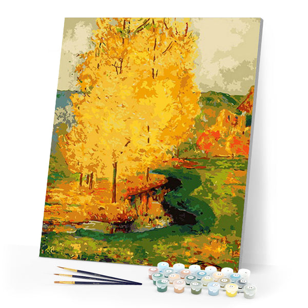 paint by numbers | Big Yellow Tree | intermediate landscapes new arrivals trees | FiguredArt