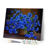 paint by numbers | Beautiful Blue Flowers | advanced flowers new arrivals | FiguredArt