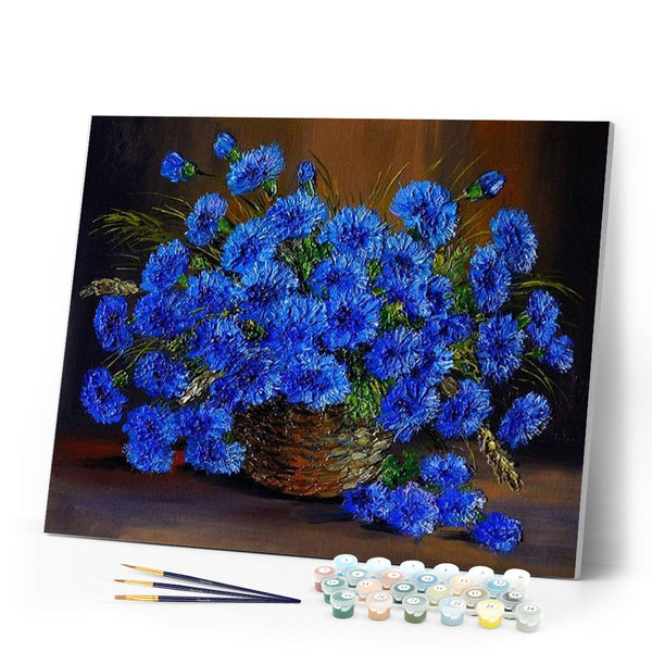 paint by numbers | Beautiful Blue Flowers | advanced flowers new arrivals | FiguredArt