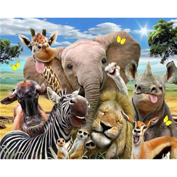 paint by numbers | African Animals | advanced animals elephants giraffes zebras | FiguredArt
