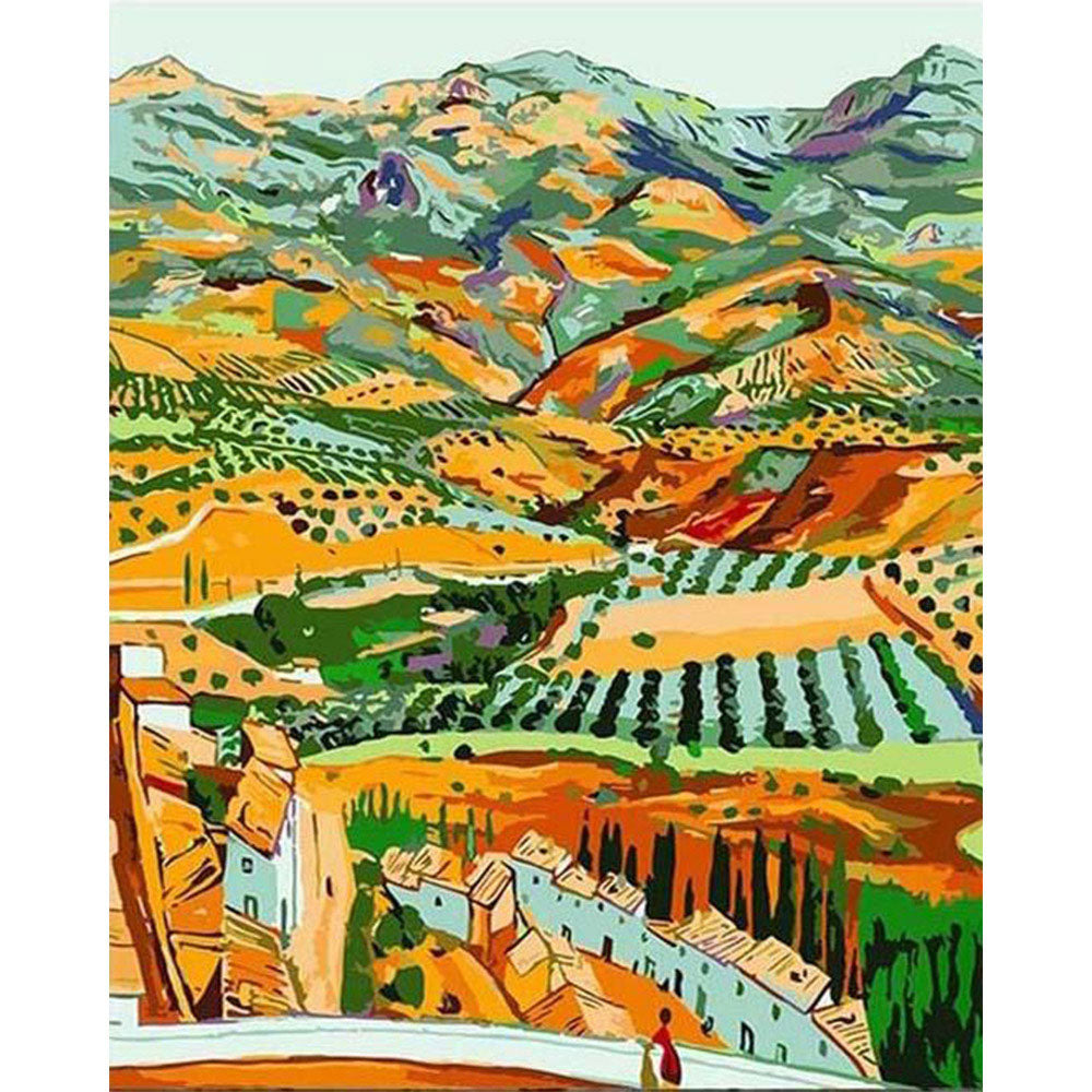 paint by numbers | Countryside Landscape from the Hills | intermediate landscapes new arrivals | FiguredArt
