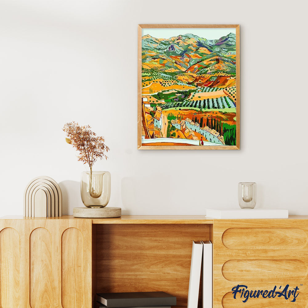 paint by numbers | Countryside Landscape from the Hills | intermediate landscapes new arrivals | FiguredArt