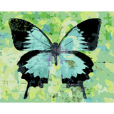 paint by numbers | Butterfly Green and Black | advanced animals butterflies new arrivals | FiguredArt