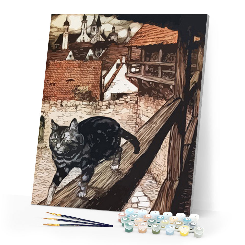 paint by numbers | Cat on the ledge | advanced animals cats new arrivals | FiguredArt