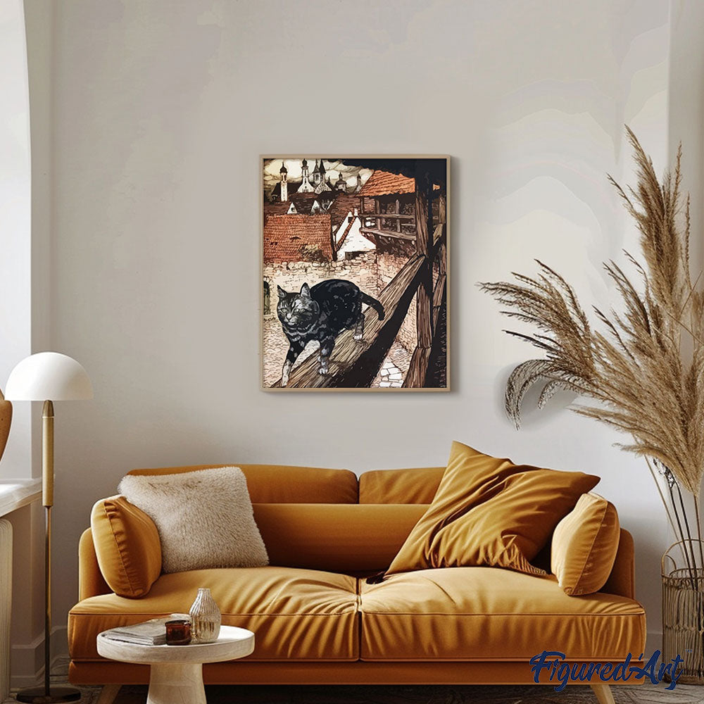 paint by numbers | Cat on the ledge | advanced animals cats new arrivals | FiguredArt
