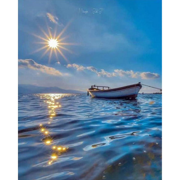 paint by numbers | Boat on the Sea | advanced landscapes new arrivals ships and boats | FiguredArt