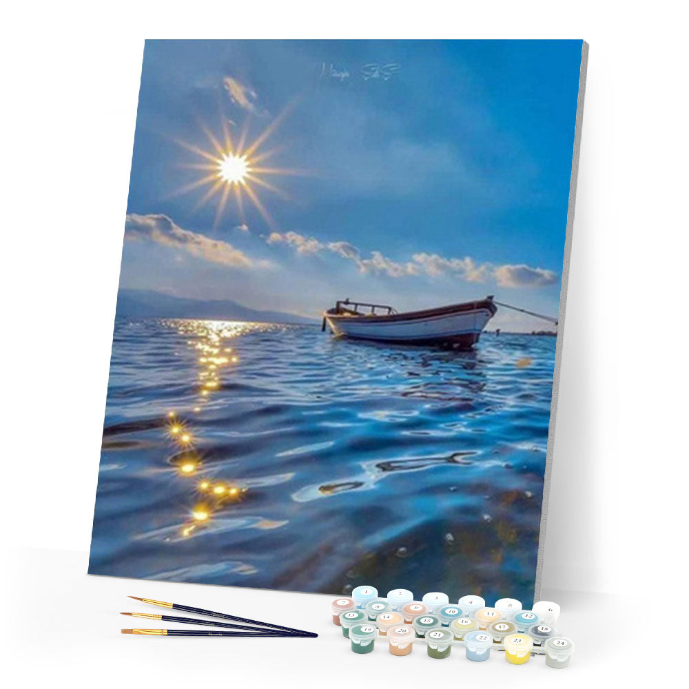 paint by numbers | Boat on the Sea | advanced landscapes new arrivals ships and boats | FiguredArt