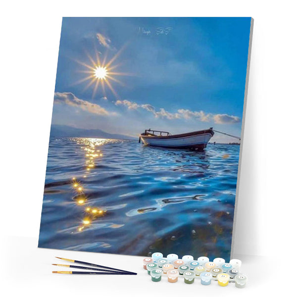 paint by numbers | Boat on the Sea | advanced landscapes new arrivals ships and boats | FiguredArt