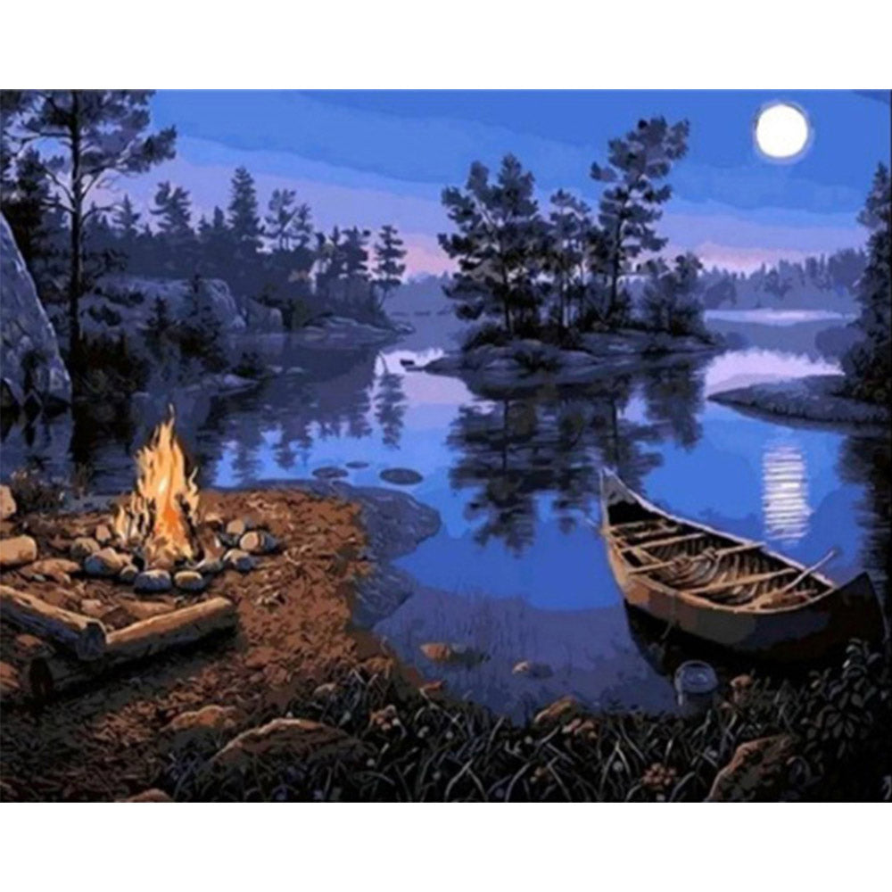 paint by numbers | Campfire | intermediate landscapes new arrivals | FiguredArt