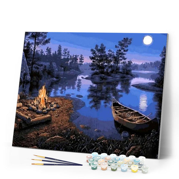 paint by numbers | Campfire | intermediate landscapes new arrivals | FiguredArt