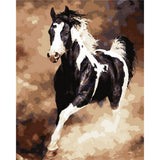 paint by numbers | Big Horse Black and White | animals easy horses new arrivals | FiguredArt