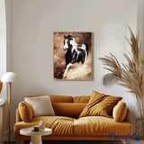 paint by numbers | Big Horse Black and White | animals easy horses new arrivals | FiguredArt