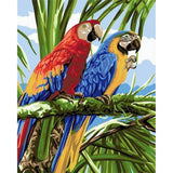 paint by numbers | Parrots in the Tropics | animals birds easy parrots | FiguredArt