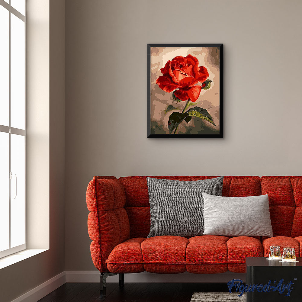 paint by numbers | beautiful red rose | new arrivals flowers easy | FiguredArt