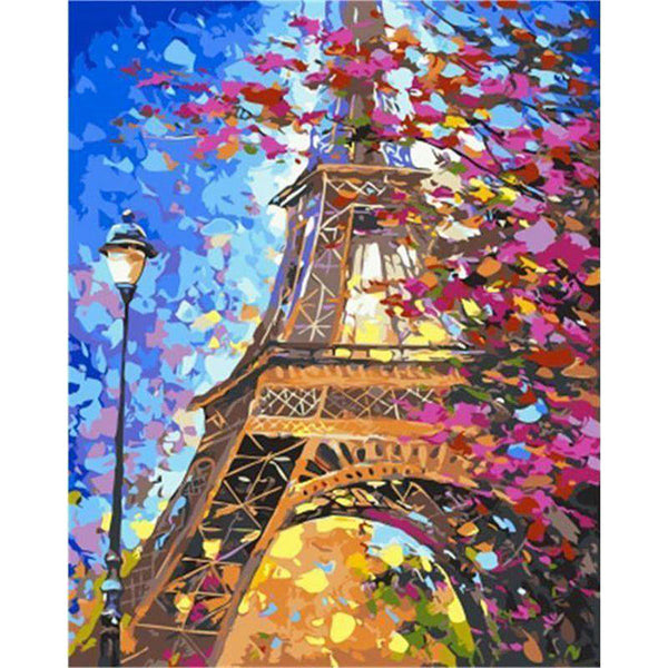 paint by numbers | eiffel tower in spring season | new arrivals cities romance advanced | FiguredArt