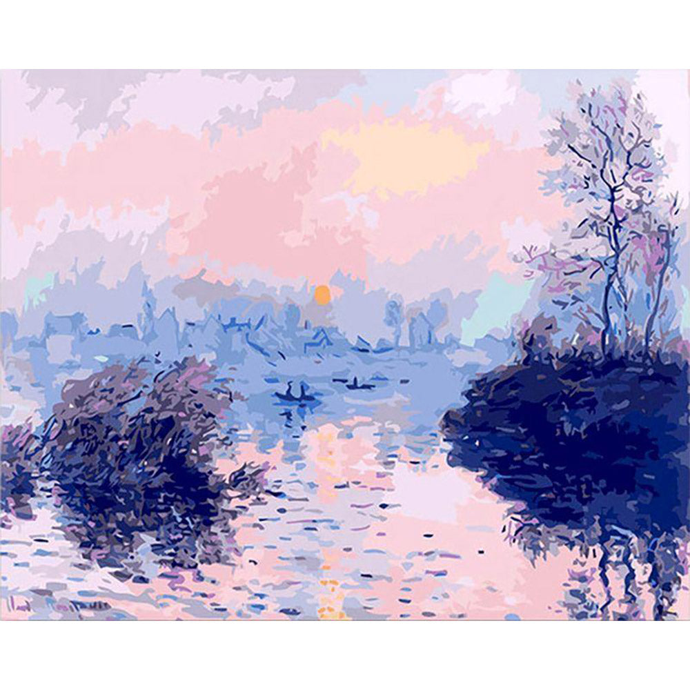 Monet - Sunset on the Seine at Lavacourt, Winter Effect