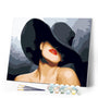 paint by numbers | woman wearing a black hat | new arrivals romance portrait easy | FiguredArt