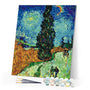 paint by numbers | van gogh road with cypress and star | new arrivals reproduction landscapes van gogh advanced | FiguredArt