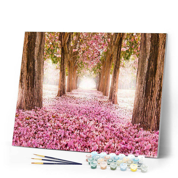 paint by numbers | beautiful walkway lined with trees | new arrivals landscapes forest advanced | FiguredArt