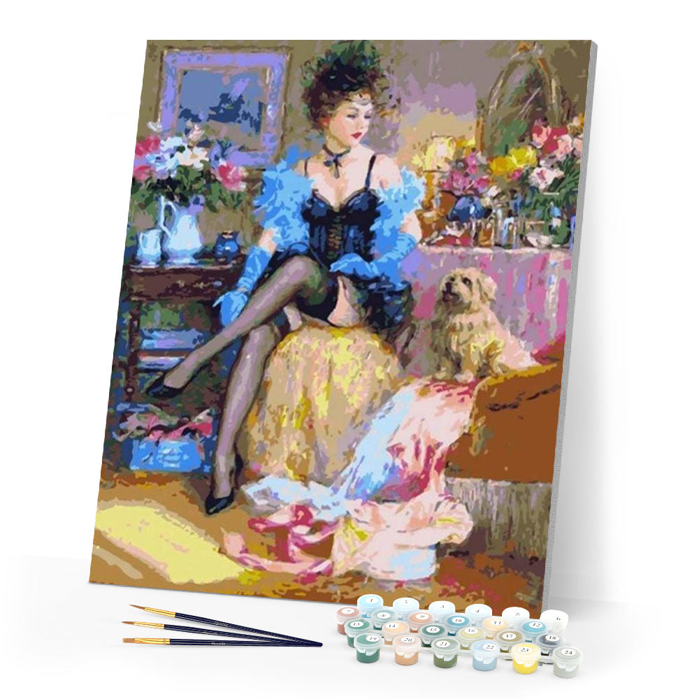 paint by numbers | Courtesan and her Dog | intermediate romance | FiguredArt
