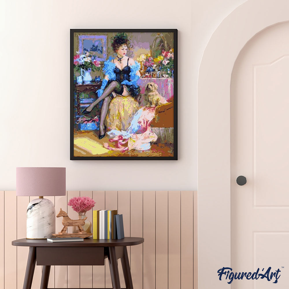 paint by numbers | Courtesan and her Dog | intermediate romance | FiguredArt