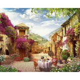 paint by numbers | breakfast in a mediterranean village | new arrivals cities landscapes advanced | FiguredArt