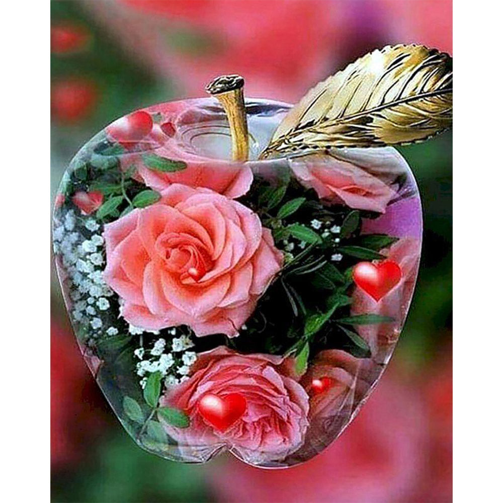 paint by numbers | candy apple and roses | new arrivals flowers intermediate | FiguredArt