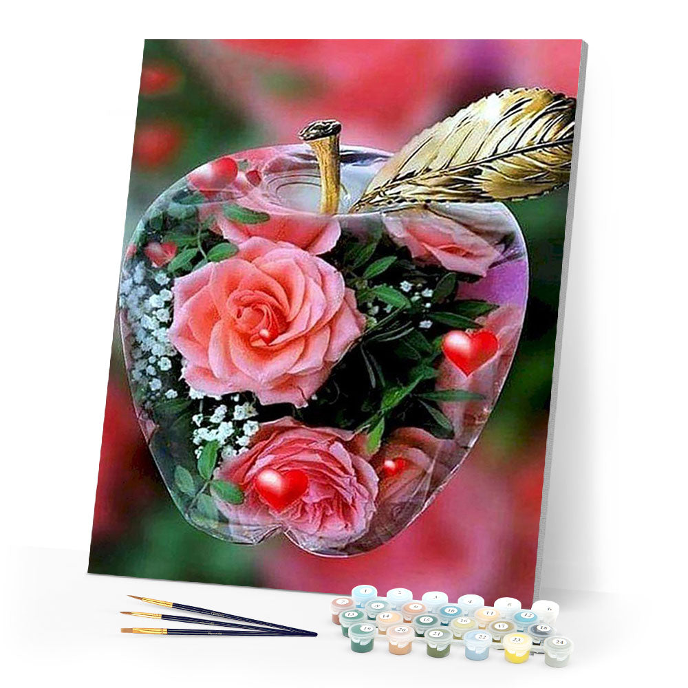 paint by numbers | candy apple and roses | new arrivals flowers intermediate | FiguredArt
