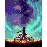 paint by numbers | bike and colorful sky | new arrivals landscapes abstract easy | FiguredArt