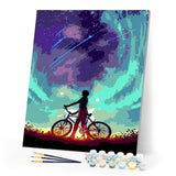 paint by numbers | bike and colorful sky | new arrivals landscapes abstract easy | FiguredArt