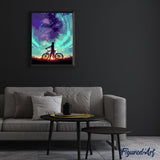 paint by numbers | bike and colorful sky | new arrivals landscapes abstract easy | FiguredArt