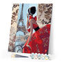paint by numbers | Beautiful Woman and Eiffel Tower | cities easy | FiguredArt