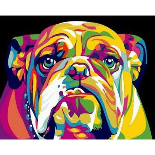 paint by numbers | Bulldog Pop Art | animals beginners dogs easy Pop Art | FiguredArt