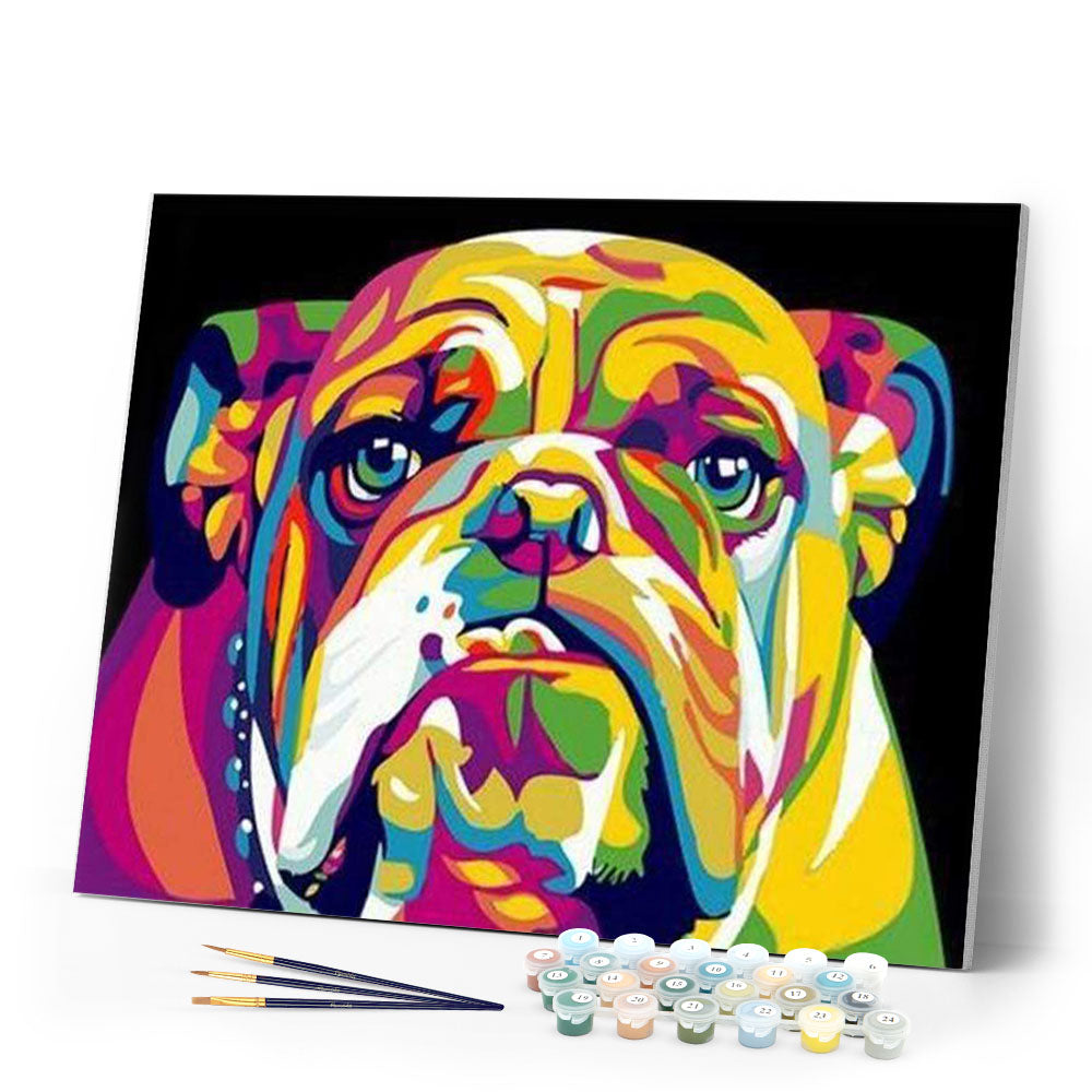 paint by numbers | Bulldog Pop Art | animals beginners dogs easy Pop Art | FiguredArt