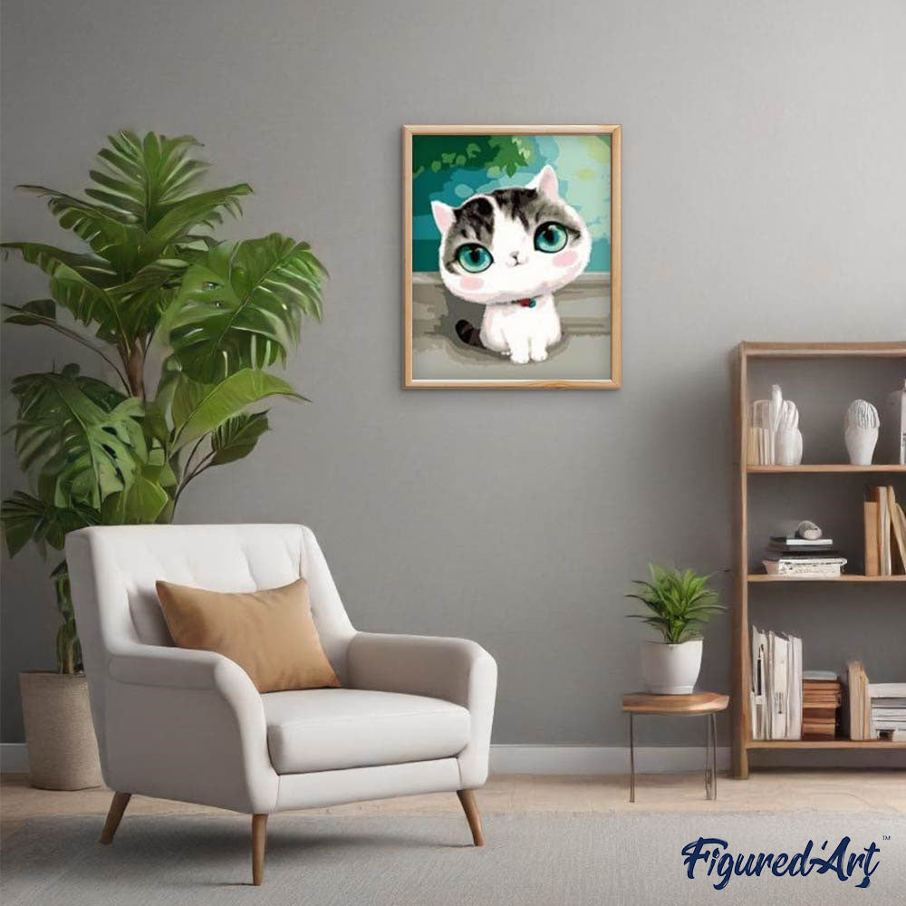 paint by numbers | Cat with blue eyes | animals cats easy | FiguredArt
