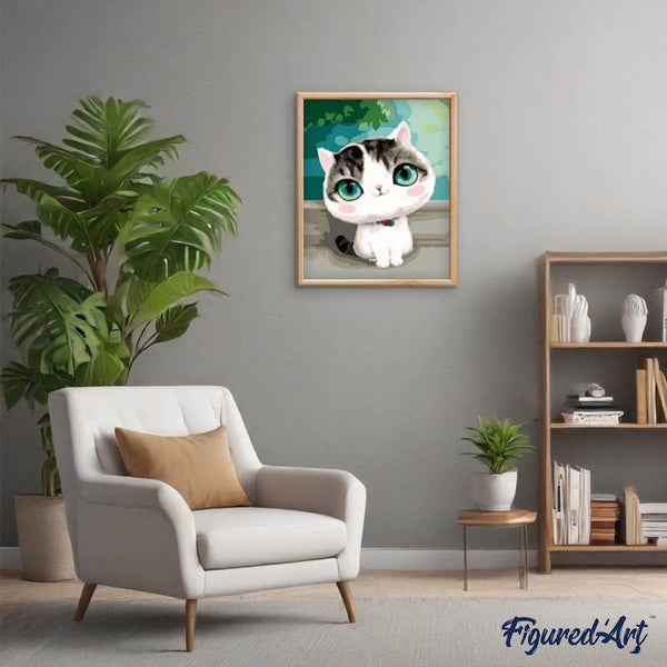 paint by numbers | Cat with blue eyes | animals cats easy | FiguredArt