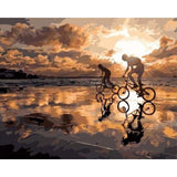 paint by numbers | Biking at Sunset | intermediate landscapes | FiguredArt