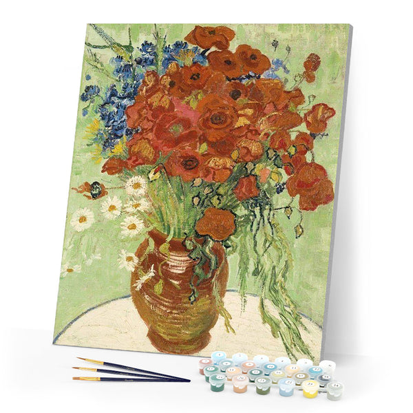 paint by numbers | van gogh red poppies and daisies | new arrivals flowers advanced | FiguredArt