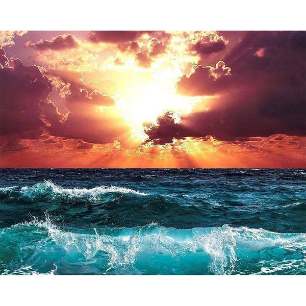 paint by numbers | waves and beautiful sky | new arrivals landscapes intermediate | FiguredArt