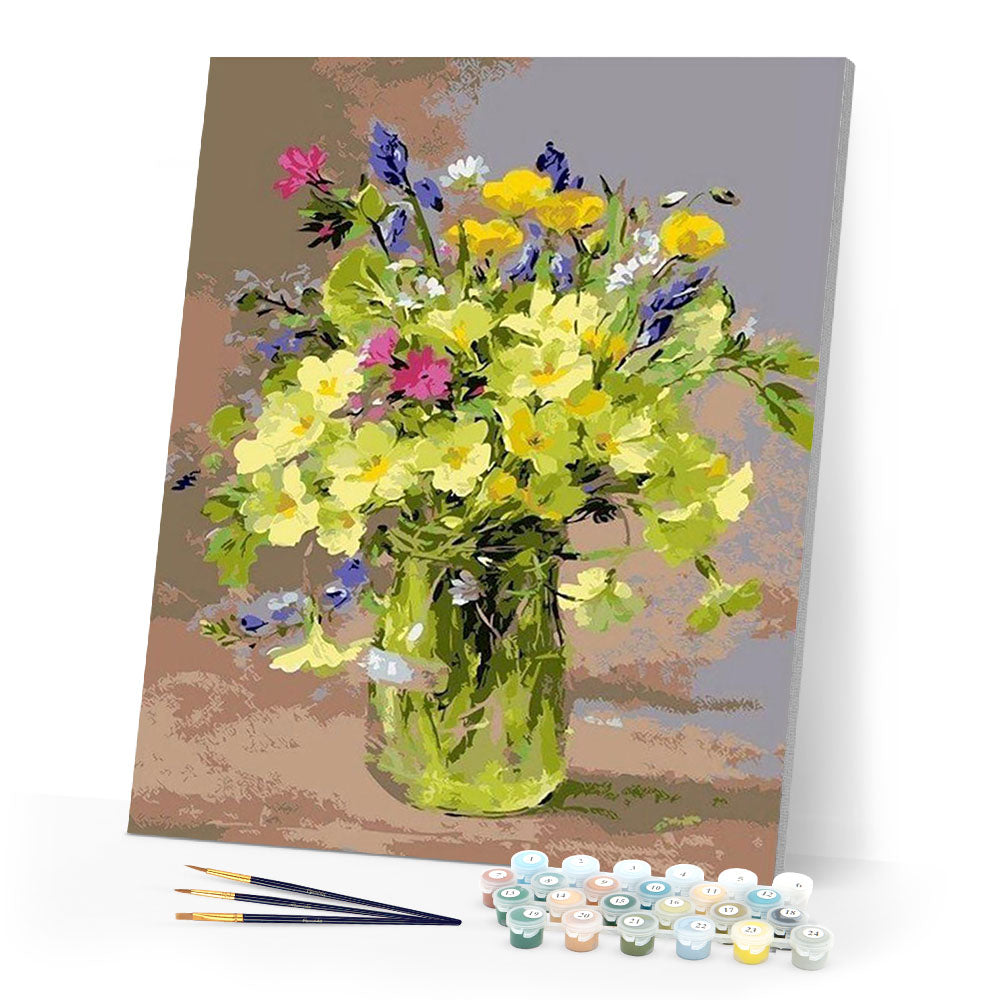 paint by numbers | bouquet of yellow flowers | new arrivals flowers intermediate | FiguredArt