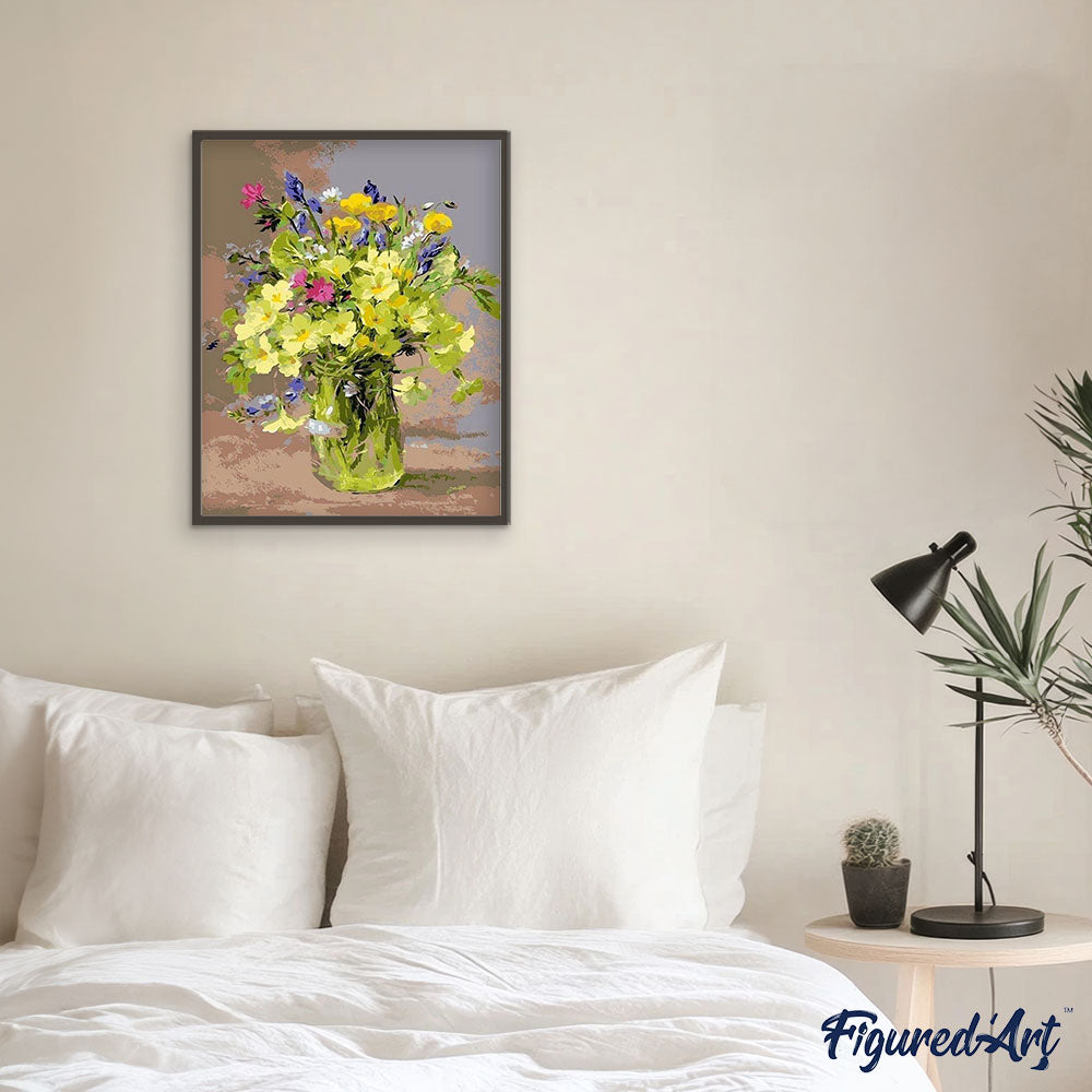 paint by numbers | bouquet of yellow flowers | new arrivals flowers intermediate | FiguredArt