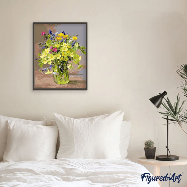 paint by numbers | bouquet of yellow flowers | new arrivals flowers intermediate | FiguredArt