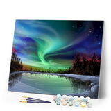 paint by numbers | aurora borealis and lake | new arrivals landscapes easy | FiguredArt