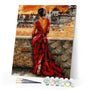 paint by numbers | Beautiful Woman in Red Dress | advanced romance | FiguredArt