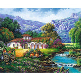paint by numbers | quiet house near the river | new arrivals landscapes mountains advanced | FiguredArt
