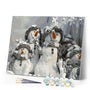 paint by numbers | Four Christmas snowmen | christmas easy | FiguredArt