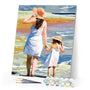 paint by numbers | Mother and Daughter at the Beach | easy landscapes romance | FiguredArt