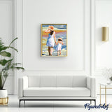 paint by numbers | Mother and Daughter at the Beach | easy landscapes romance | FiguredArt